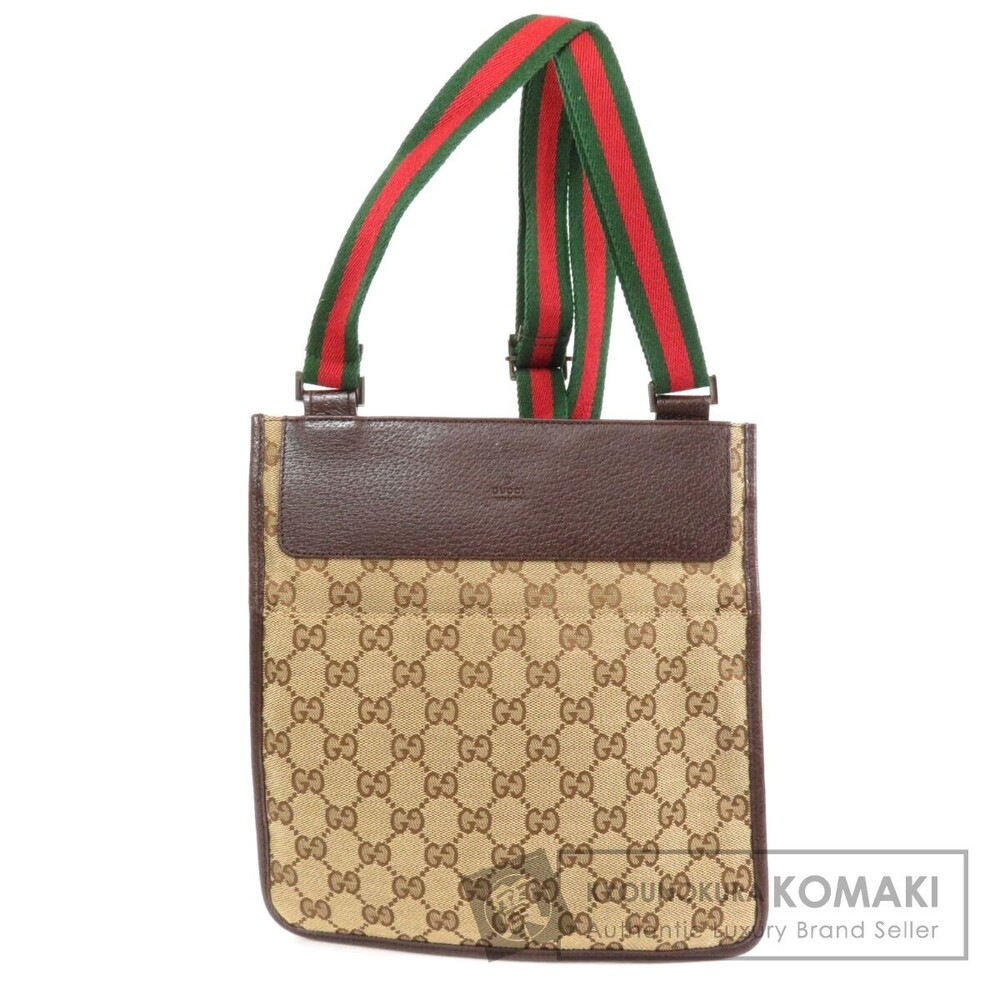 Gucci GG Canvas Sherry Line Messenger Bag brown green web